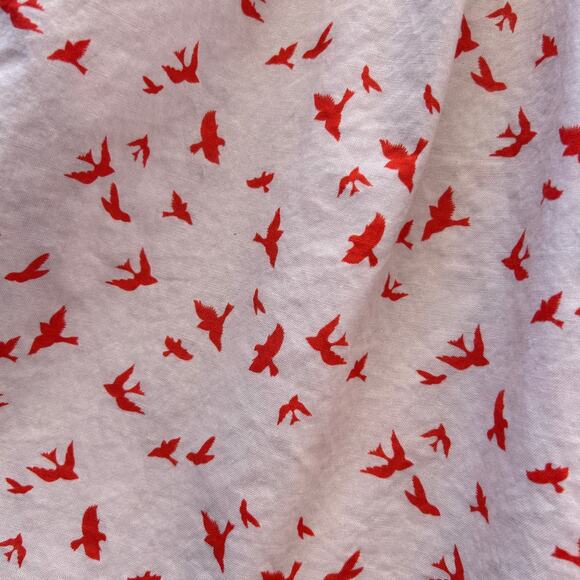 beebop and wally orange bird print pleated midi skirt - Picture 3 of 6